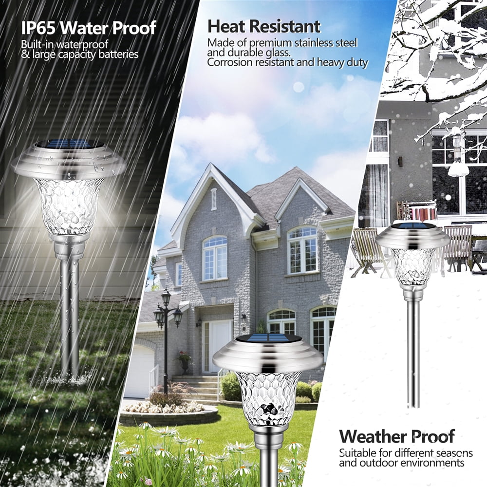 8PK Solar Lawn Lights Outdoor Decorative Solar Garden Yard Lights Waterproof Auto-on/off Solar Landscape Lights for Lawn Patio Yard Garden Walkway