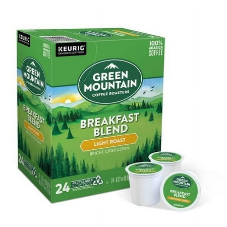 Green Mountain Coffee Roasters Breakfast Blend Light Roast K-Cup Pods, 24 Count