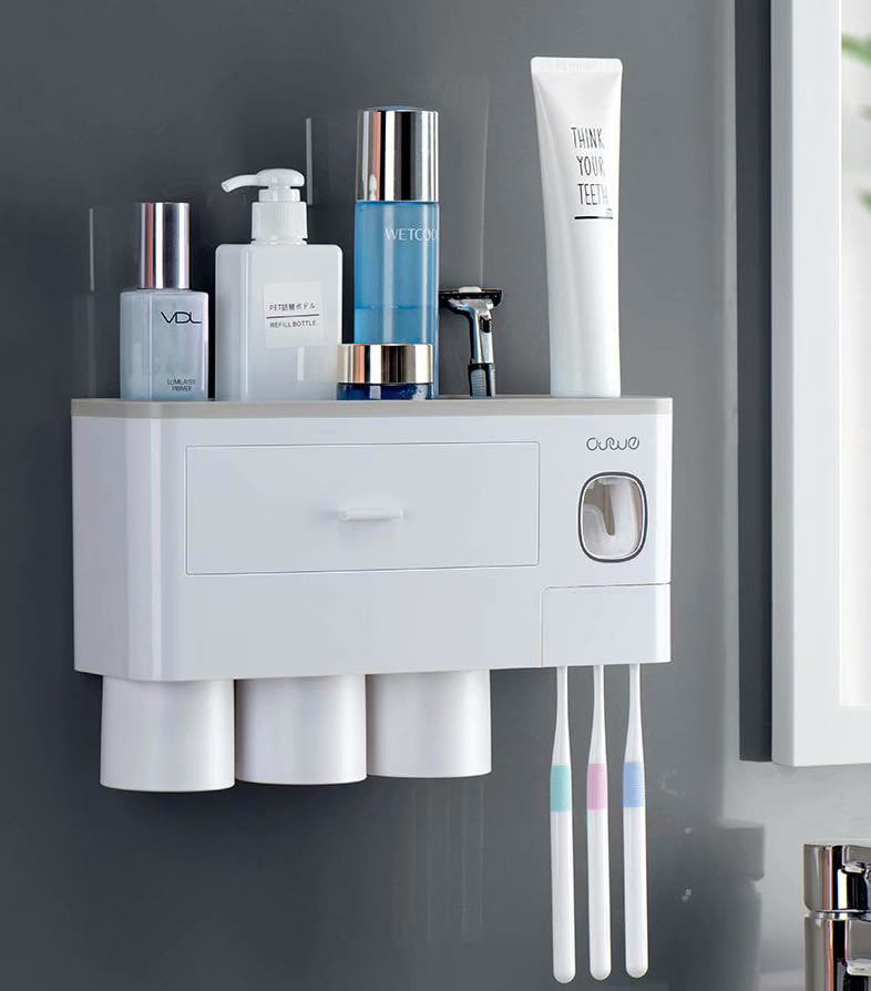Automatic Toothpaste Dispenser&Toothbrush Holder&Tumbler Bathroom Accessories 