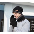 thumbnail image 2 of 3 Pieces Winter Warm Hat Scarf Glove Set Knit Thick Beanie Scarves Cap for Men, 2 of 7