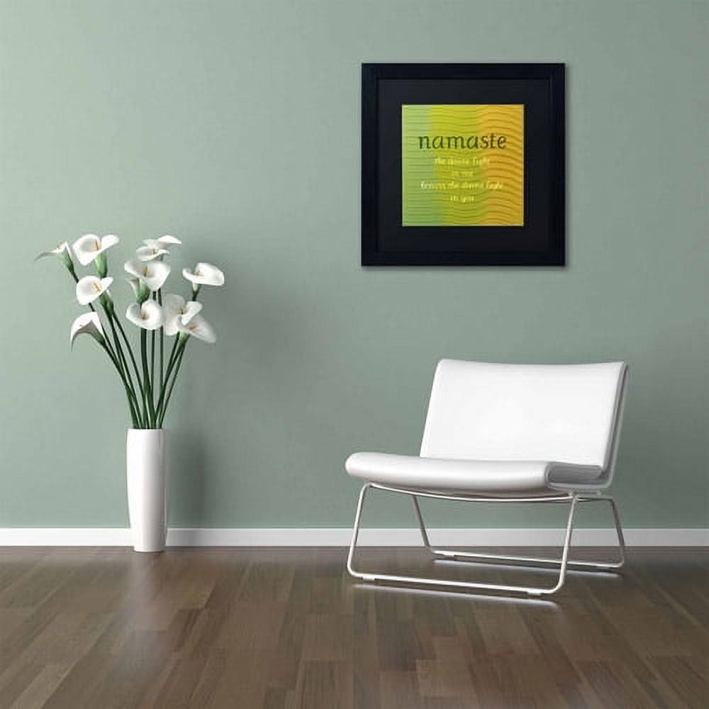 Trademark Fine Art "Namaste" Canvas Art by Michelle Calkins, Black Matte, Black Frame