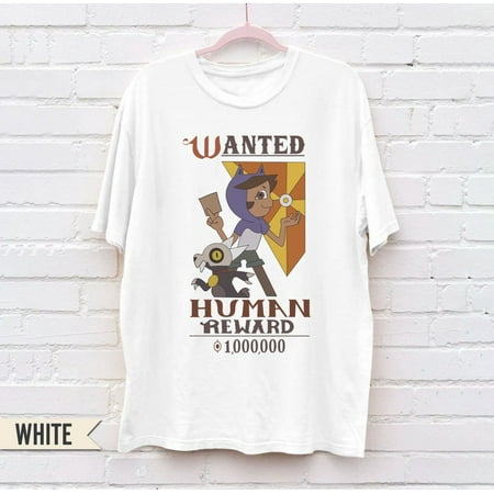

New trend T-shirt comfor colors Luz The Human Wanted Poster Shirt Luz King Reward Disney The Owl House Characters T-Shirt Hexside School TOH Cartoon Trending Birthday