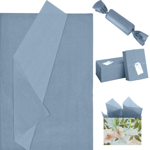 Papel de seda EROMAP azul empolvado, 120 hojas, 50 x 35 cm, para envolver regalos