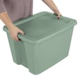 thumbnail image 6 of Sterilite Large Storage Bin, 18 Gallon Durable Plastic Storage Tote with Snap-On Lid, Light Green, 8 Pack, 6 of 9