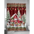 thumbnail image 5 of Fsddascl Farmhouse Christmas Shower Curtain Set - Standard 72" x 72" Washable Bathtub Curtain with 12 Hooks, Xmas Tree Gnomes Snowman Red Plaid Waterproof Fabric Stall Shower Curtains for Bathroom, 5 of 6