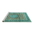 thumbnail image 2 of Ahgly Company Machine Washable Indoor Rectangle Medallion Turquoise Blue Traditional Area Rugs, 2' x 3', 2 of 4