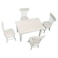 thumbnail image 1 of Table à Manger Miniature en Bois 1:12 & Ensemble de Chaises, Meubles Blancs pour Intérieur de Maison de Poupée, 1 of 6