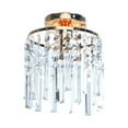 thumbnail image 3 of Fiudx Lámpara de Techo de Cristal Dorado, Moderna Lámpara de Araña Semimontada, Base de Hierro Resistente, Elegantes Tiras de Cristal, Versátil para Pasillo, Cocina y Salón, Fácil Instalación, Tamaño, 3 of 6