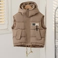 thumbnail image 3 of Kids Winter Hooded Puffer Vest Sleeveless Jacket Full Zip Up Padded Vest Jacket Waistcoats Outwear Fall Winter Coat Outerwear for Boys Girls Size 2-3, 3 of 6