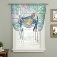 thumbnail image 2 of Sea Turtle Coastal Balloon Curtains for Windows, Bedroom Curtains 54 Inch Length, Blue Green Summer Beach Coral Wooden Tie Up Curtains Panels Thermal Insulated Bathroom Curtains Window 42"x54", 2 of 8