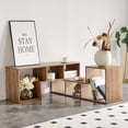thumbnail image 4 of PAPROOS TV Stand for 65 Inch TV, Modular L Shaped TV Stand, Adjustable Entertainment Center with 6 Open Shelves, Wood Grain Media Console for Living Room Bedroom, Wood, 4 of 11