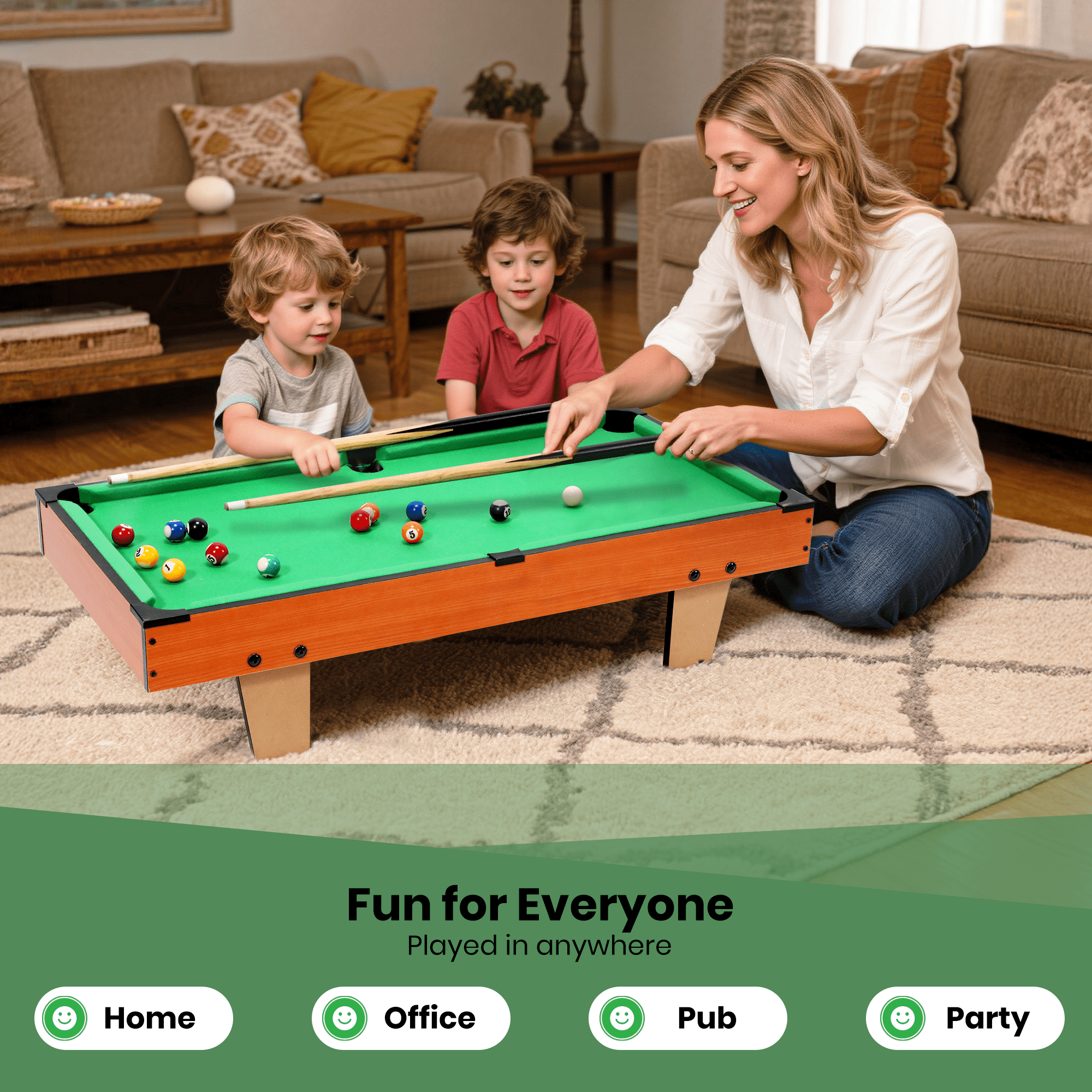 GVDV 4 in1 Combo Game Table, 32 inch Multi Game Table with Foosball Table, Hockey,Ping-Pong,Pool Billiards for Kids Adults