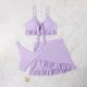 thumbnail image 4 of Traje de baño de 2 piezas para mujer, trajes de baño para mujer, traje de baño de tres piezas con protección solar para mujer, traje de baño de playa sin tirantes con borlas, traje de baño de cuerpo d, 4 of 9