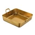 thumbnail image 6 of Tongina Snack Tray Fries Plate with Handles Square Stainless Steel Serving Tray Baking Tray for Meat Roasting Turkey Roasting Chicken 21x21cm, 6 of 8