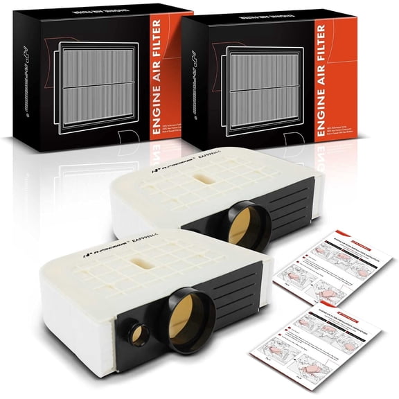 A-Premium 2-PC Front Engine Air Filter Compatible with Audi Q7 2016-2022 2.0L, 2016-2019 3.0L, DOHC, Replace# 4M0133843C
