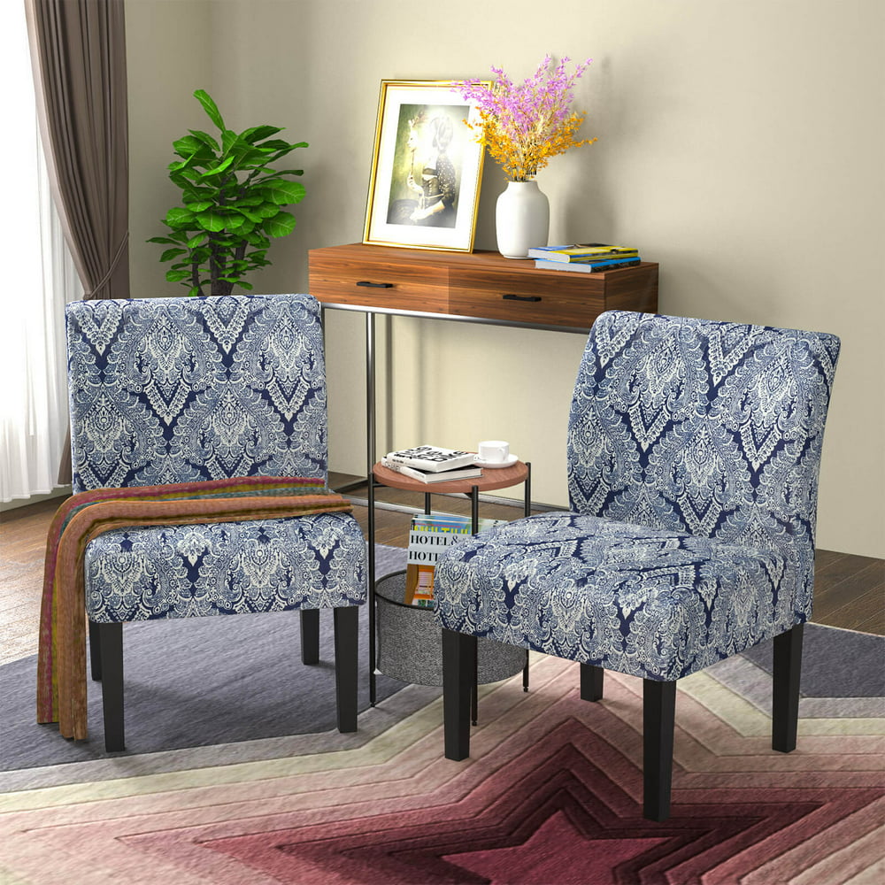Mecor Modern Armless Accent Chairs Set of 2, Upholstered Fabric Dining