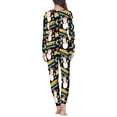thumbnail image 4 of Renewold Merry Christmas Matching Family Pajamas Set Long Sleeve Festival Party Pj Sets Holiday Warm Sleepwear for Wome Size 5XL 2 Pieces Snowman Pine Cones Lounge Wear, 4 of 5