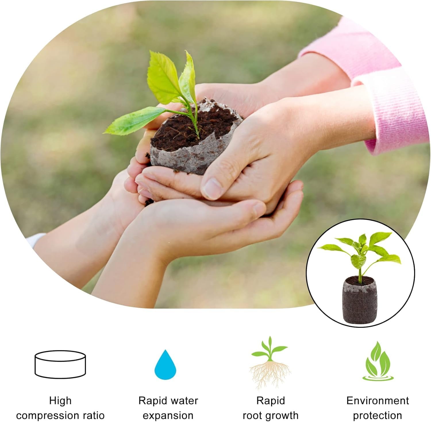 200 Pack 30mm Peat Pellets Seed MVR1&nbsp;Starter Pods, Seed Starter Soil Peat Pellets for Seedlings, Seeds Starting Peat Pellet for Planting Starter