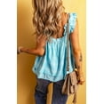 thumbnail image 3 of Women's Sky Blue Tribal Pattern Ruffled Tank Top - Bohemian Style | [ZhiHiMeRi] | (US 12-14)L, 3 of 12