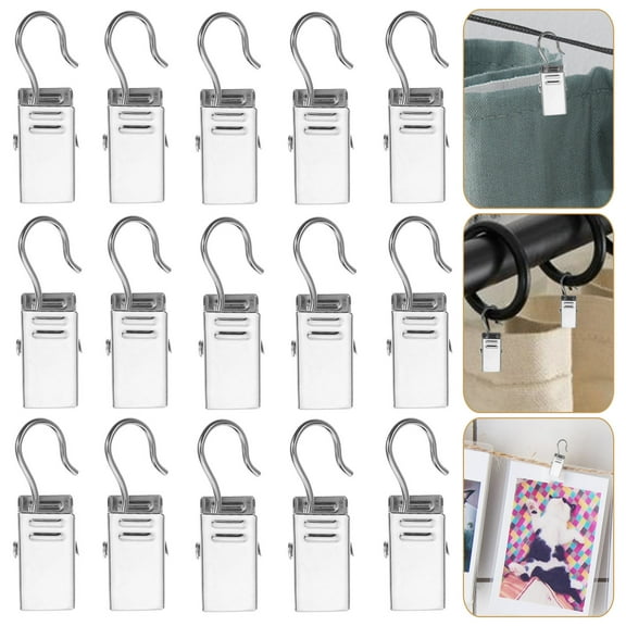 STRANDCHIC Silver Iron Photo Clips, for Curtains and Party Decor, 60Pcs