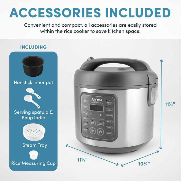 Free Shipping Aroma AE Professional 20 Cup Cooked 5Qt. Digital Rice Grain Multicooker New ARC 5200SG Walmart