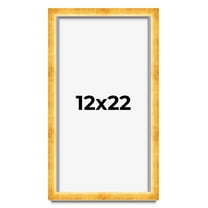 12x22 Shadow Box Frame Gold | 1.625 Inches Deep Real Wood Traditional Shadowbox Display Frame | UV