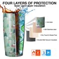 thumbnail image 7 of 20oz Tumblers Light Green Christmas Village Pattern Stainless Steel Vacuum Insulated Double Wall Travel Tumbler Cups Mug with Lid and Straw,Cleaning Brush for Cold & Hot Drinks, 7 of 7