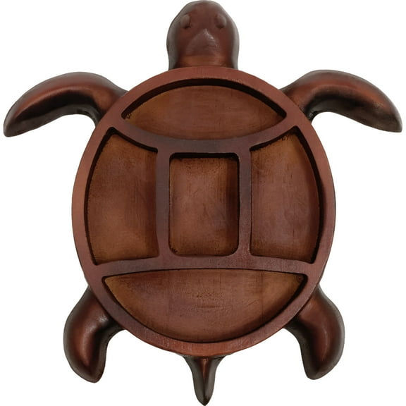 Ikoopy Turtle Shape Charcuterie Board with 5 Compartments Wood Charcuterie Platter Divided Serving Tray Decorative Cheese Board for Fruit Meat Cheese