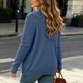 thumbnail image 6 of BXJX Womens Knit Cardigans, Casual Open Front Long Sleeve Lightweight Cardigan Sweaters with Pockets Blue Size L, 6 of 7