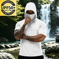 thumbnail image 2 of ZVNAΖH Men's Sun Protection Hooded T-Shirt, Short Sleeve Athletic Top with Face Mask for Workout & Outdoor, S-3XL, 2 of 7
