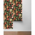 thumbnail image 5 of NextWall Jet Black & Ruby Garden Dance Peel and Stick Wallpaper, 5 of 7