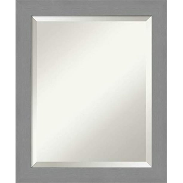 Framed Vanity Mirror Bathroom Mirrors, Brushed Nickel Rectangular Vanity Mirror