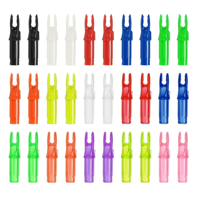 Uxcell Flèches d'Arc 6.2mm, Insert en Plastique Flèche Nock Remplacement Flèches pour Composé de Tir Recurve Multicolore