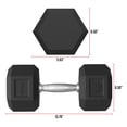 thumbnail image 6 of FitRx 35lbs Rubber Hex Dumbbell – Solid Steel Handle, Durable Rubber Coating, Anti-Roll Weight for Fitness, Single, 6 of 11