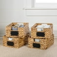 thumbnail image 2 of happimess BSK2008A-SET4 Lane 12" Classic Farmhouse Handwoven Hyacinth Pantry Baskets with Chalkboard Labels and Handles, Natural (Set of 4), 2 of 7