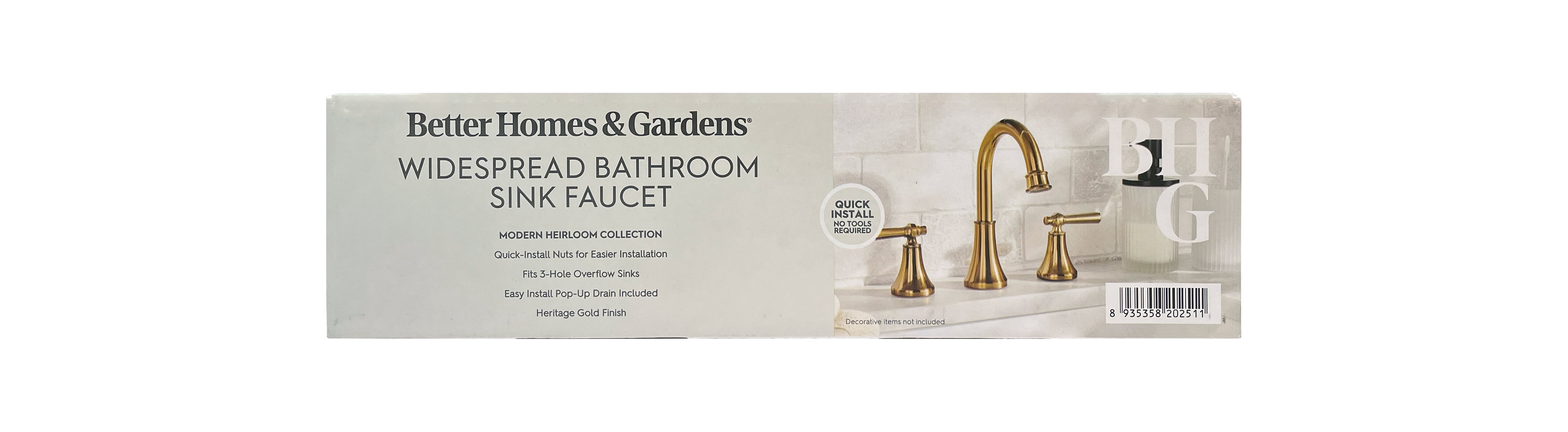 Better Homes & Gardens Modern Heirloom 8" Widespread Bathroom Faucet in Heritage Gold