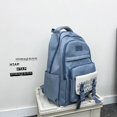 thumbnail image 2 of 1pc Fashion Simple Trendy High School Middle Students Backpack, Large Capacity Foldable Multi-functional Backpack, Outdoor Travel Bag, Cute Cartoon Letter Pattern Bag, Simple Contrast Color Bag, 2 of 5