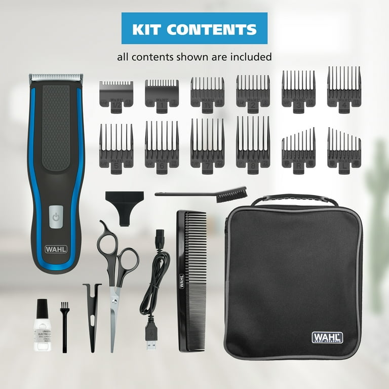 Wahl Self-Clip 360 Cordless Dual Grip Hair Clipper Kit, Black/Blue