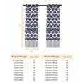thumbnail image 6 of Navy Blue Pine Leaves Blackout Curtains for Bedroom, Abstract Art Geometric Gray Plaid Thermal Insulated Kitchen Drapes with Grommets, Light Blocking Window Treatment, 2 Panels 52" x 45", 6 of 7