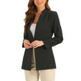 thumbnail image 4 of INSPIRE CHIC Business Blazers for Women's Stand Collar Long Sleeve Mid Suit Jackets Black XS, 4 of 5