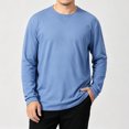 thumbnail image 2 of Thousandth Men's Plus Size Crewneck Tees Casual Long Sleeve Basic Top Soft Breathable Everyday Pullover Top for Daily, 2 of 9