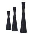 thumbnail image 2 of European Wrought Iron, Retro Modern Conical Set of 3 Stylish Black Candle Holders, 2 of 8