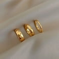 thumbnail image 2 of Womens Thin Stackable Ring Titanium Steel Gold Plated Band Fashion Jewelry Geometry Circles Electroplated Rings, 2 of 8