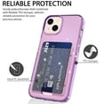 thumbnail image 6 of SaniMore for iPhone 14 Plus 6.7" Translucent Glitter Case, Rugged PC Back & Soft TPU Bumpers Case with Card Slot Shockproof Protective Case for iPhone 14 Plus Women Ladies Girls, Purple, 6 of 8
