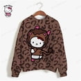 thumbnail image 3 of Sudadera con capucha de otoño HELLO KITTY, sudadera fina y elegante para mujer, jerséis Harajuku, moda coreana, estampado de leopardo, ropa de calle de manga larga, 3 of 5