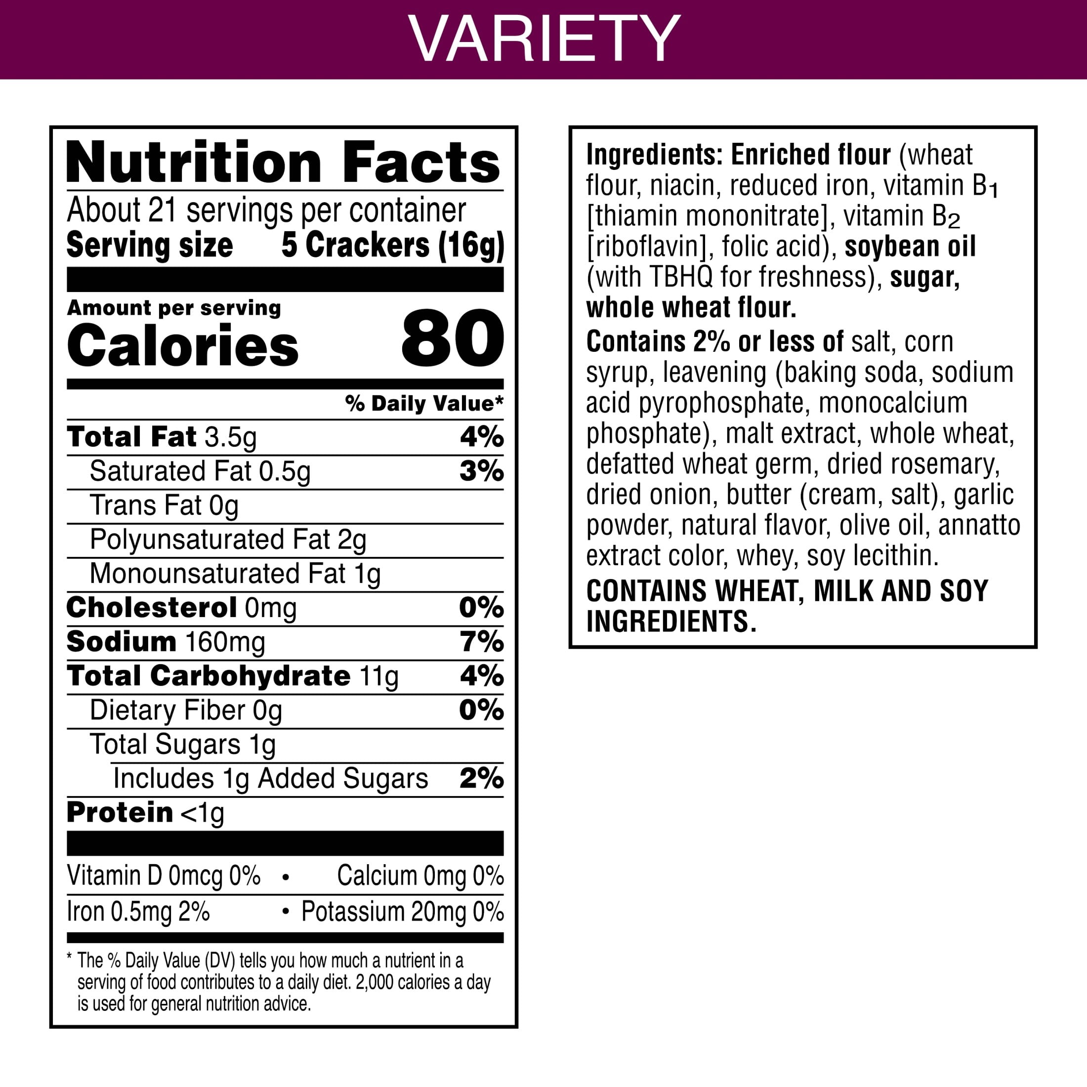 (12 pack) Toasteds Variety Pack Crackers, Party Snacks, 12 oz