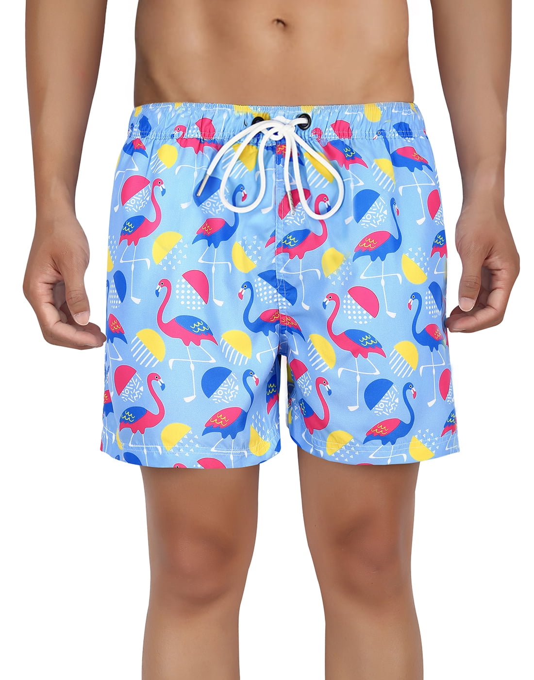 Womens Swim Trunks Quick Dry Beach Shorts with Mesh Lining Blue Grey Cat Head
