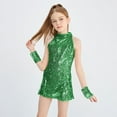 thumbnail image 2 of LOLANTA Girls Sequins Dance Clothes Dress Sparkle Hip Hop Jazz Dance Outfit, Sleeveless Top and Shorts, 2 of 5