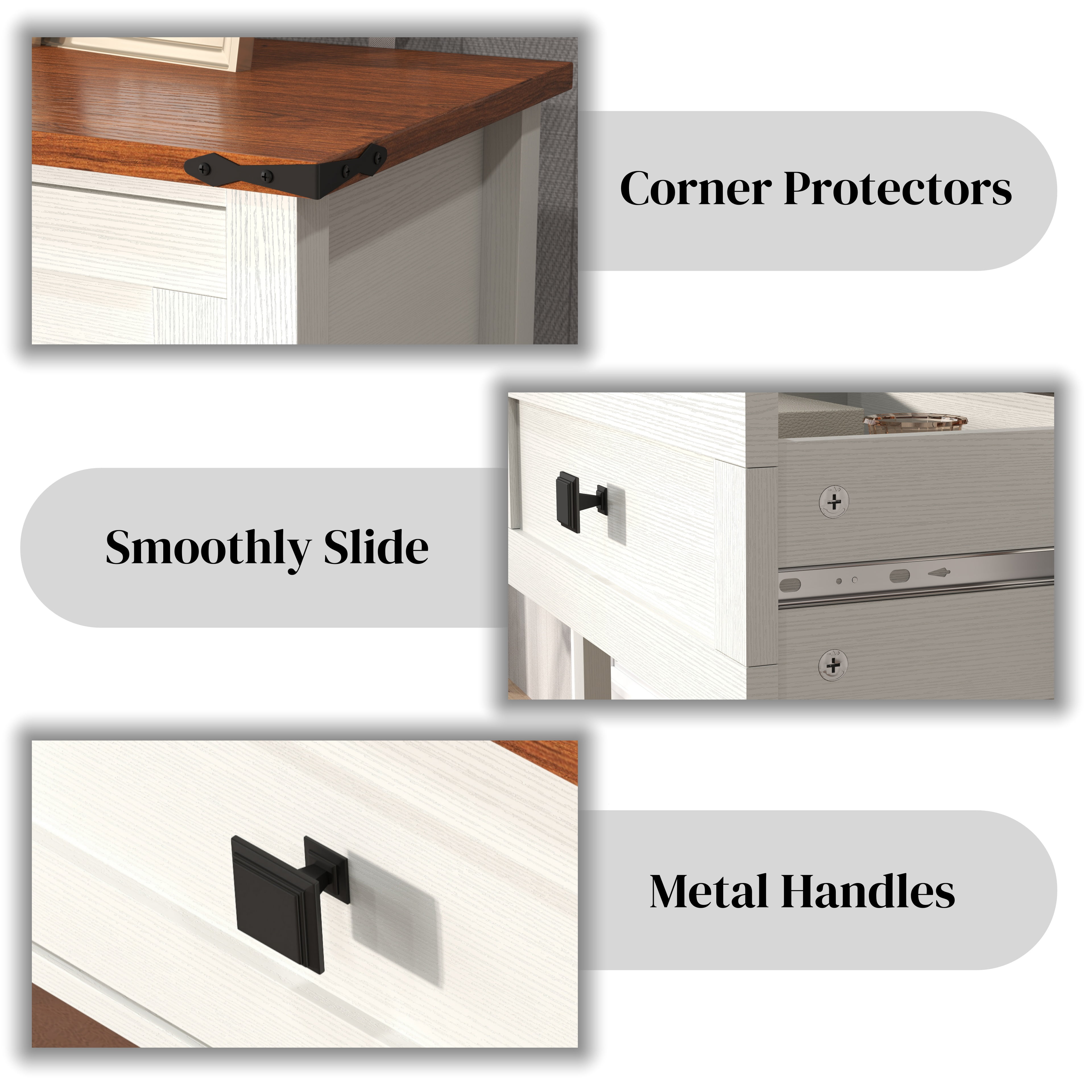 TrumanPick Farmhouse Console Table with 2 Drawers, Narrow Wood Accent Sofa Table Entryway Table with Storage Shelf, Buffet Sideboard for Entryway Living Room, White