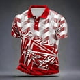 thumbnail image 3 of BRGZLK Golf Shirts For Men Short Sleeve Dry Fit Geometric Printed Moisture Wicking Button Performance Print Polo Shirt For Tennis Hiking Camping, 3 of 4